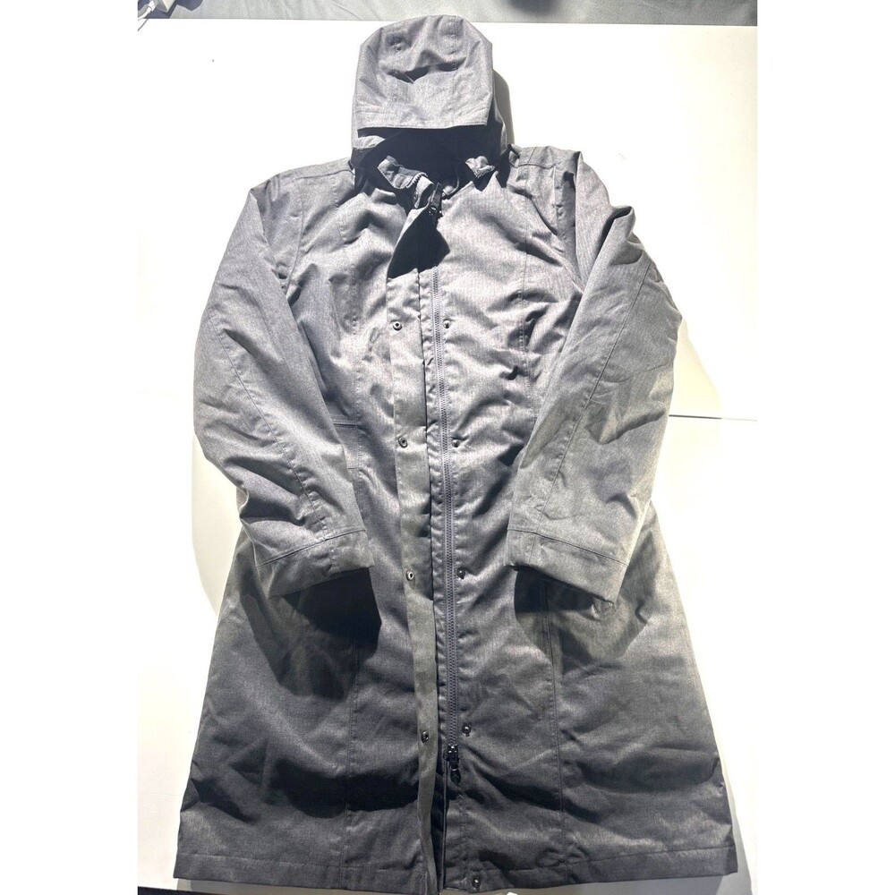 Eddie Bauer Womens Long Quilted Hooded Girl On The Go Jacket Gray Water-Resistan - Picture 9 of 14